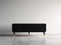Mueble recibidor de madera 180x40x75 cm - color negro - diseño moderno con almacenamiento para entrada