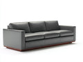 Sofás 3 plazas de piel sintética 230x95x80 cm - color gris oscuro - diseño moderno para salón