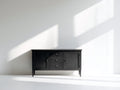 Mueble recibidor de madera 160x40x80 cm - color negro - diseño moderno con almacenamiento para entrada