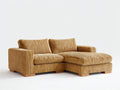 Sofás de esquina de tela 260x180x85 cm - color marrón dorado - diseño moderno para salón
