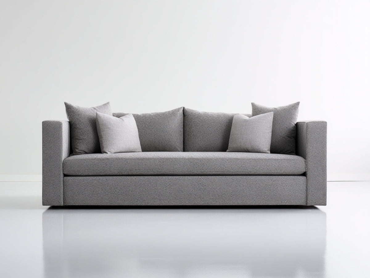 Sofás 3 plazas tapizado 225x95x82 cm - gris medio - diseño moderno de asiento profundo para salón