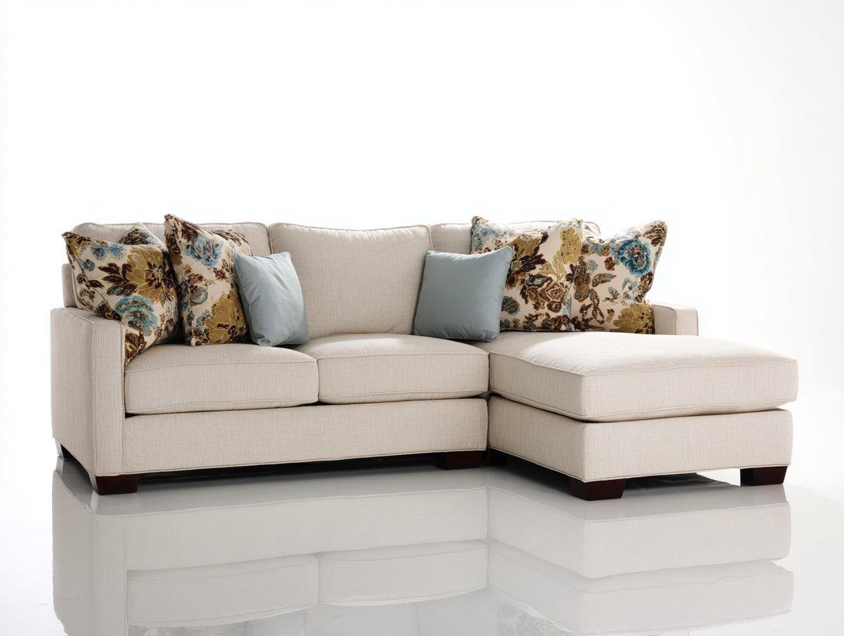 Sofás de esquina de tela 280x180x85 cm - color beige - diseño moderno para salón