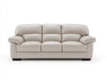 Sofás 3 plazas de piel sintética 218x98x94 cm - beige claro - diseño clásico acolchado para salón