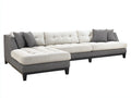 Sofás de esquina tapizados 285x165x86 cm - blanco roto-gris oscuro - diseño moderno con chaise longue para salón