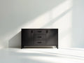 Mueble recibidor de madera 160x40x80 cm - color negro - diseño moderno con almacenamiento para entrada