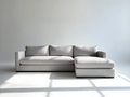 Sofás de esquina de tela 280x180x85 cm - color gris claro - diseño moderno para salón