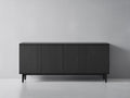 Mueble recibidor de madera 170x42x78 cm - negro - 4 puertas y diseño minimalista