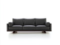 Sofás 3 plazas de piel sintética 230 x 90 x 85 cm color negro estilo moderno